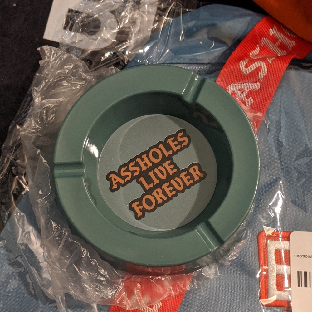 ALF Linda Finegold Assholes Live Forever Teal Plastic Ashtray